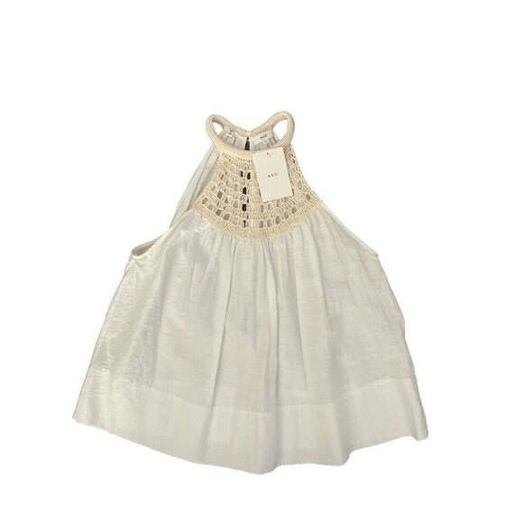 ALC Reina Crochet Neck Tank Top Sz 10 Viscose Cotton Linen Blend Sleeveless - Picture 6 of 8